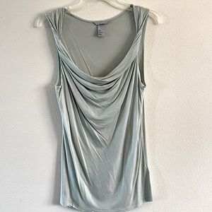 H&M Gray Drape Neck Sleeveless Top